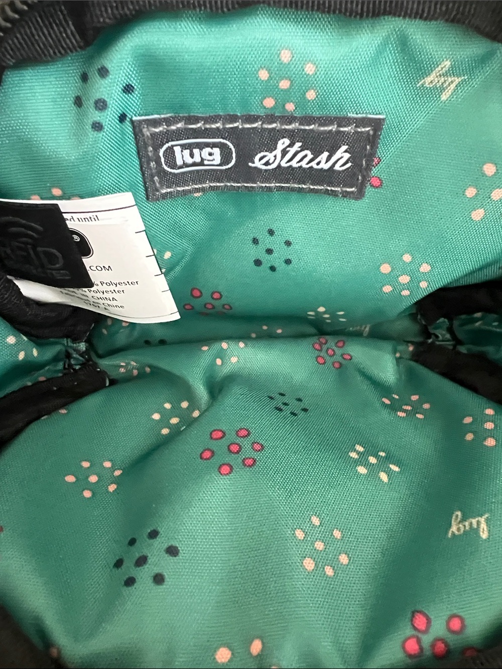 NWT Lug Stash Zip RFID Pouch/Wallet in Bloom Black - Picture 2 of 4